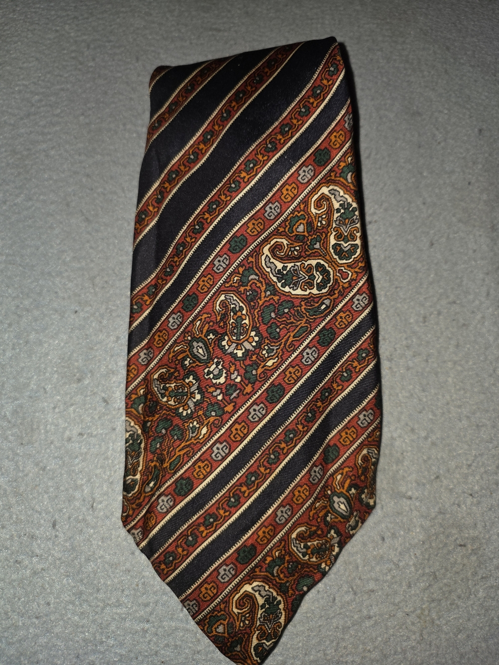 Vintage Yves Saint Laurent Paisley Stripe Tie